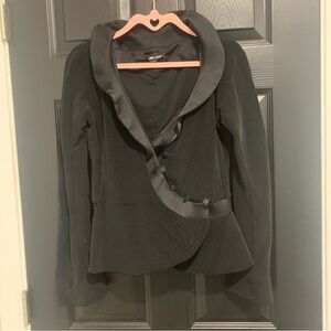 Giorgio Armani | Black Women's Blazer Silk Blend with Satin Trim | Sz 10